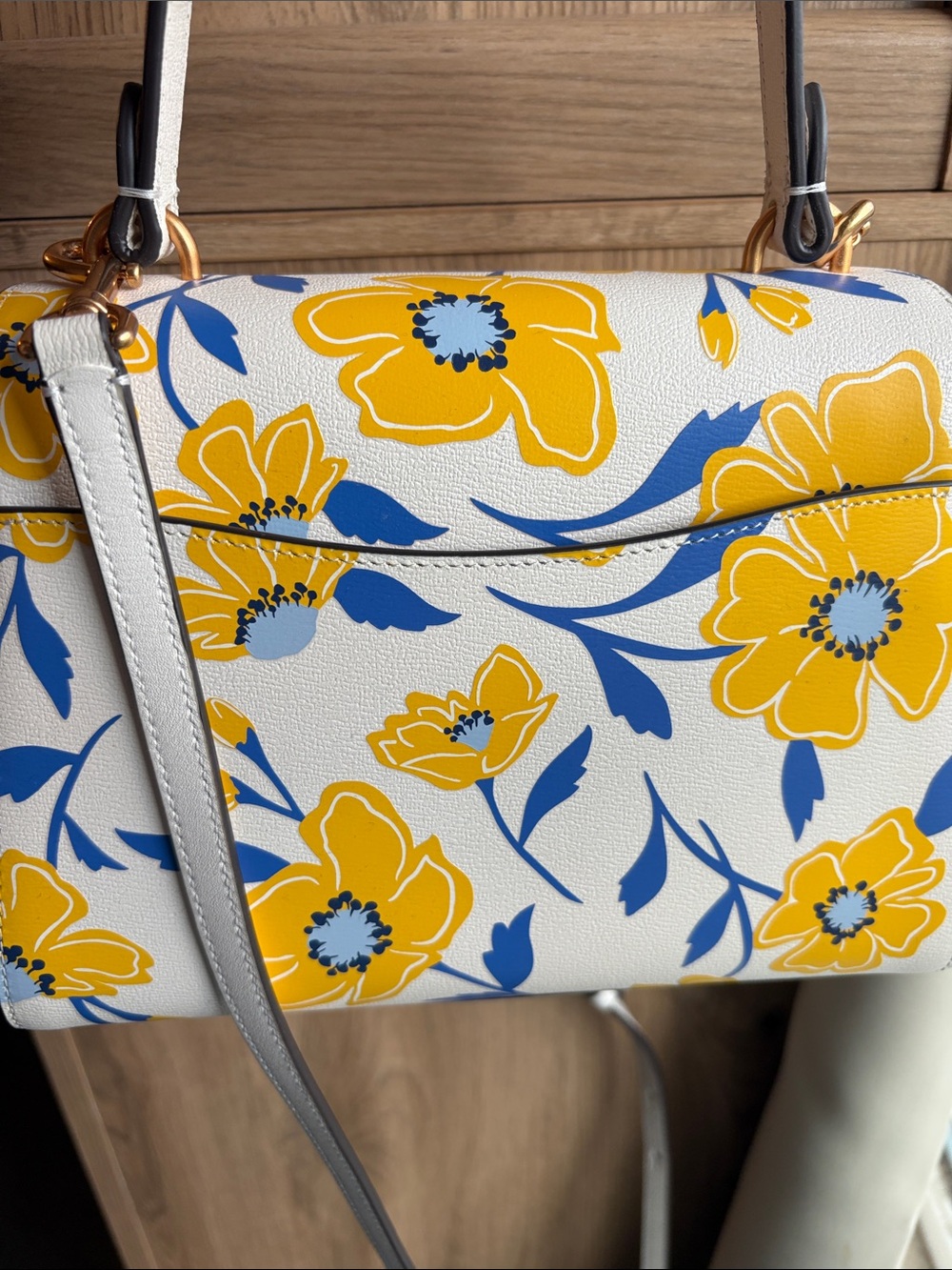kate spade KATY SUNSHINE FLORAL TEXTURED LEATHER SMALL TOP-HANDLE BAG - Picture 4 of 7